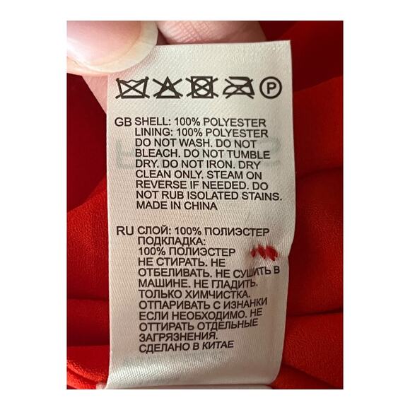 Reiss dress Roya pleated midi red size 6 - Picture 6 of 7